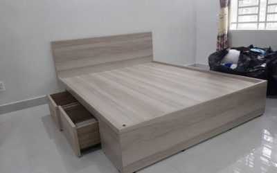 Gia công giường gỗ công nghiệp có ngăn kéo đẹp, giá ưu đãi