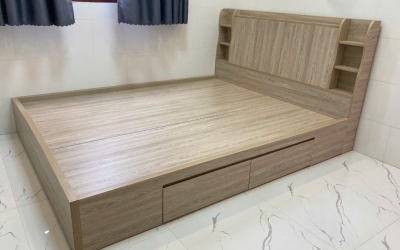 Giường MDF 1m8 có ngăn kéo tiện lợi, tiết kiệm diện tích