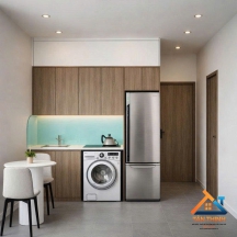 Combo Nội Thất Nhà Bếp Nhỏ Gọn - Thiết Kế Tủ Bếp Chữ I Kịch Trần