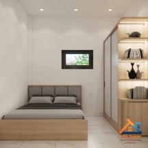 Combo Nội Thất Phòng Ngủ Nhỏ Gỗ MDF - Thiết Kế Tối Giản Màu Gỗ Sồi Hiện Đại
