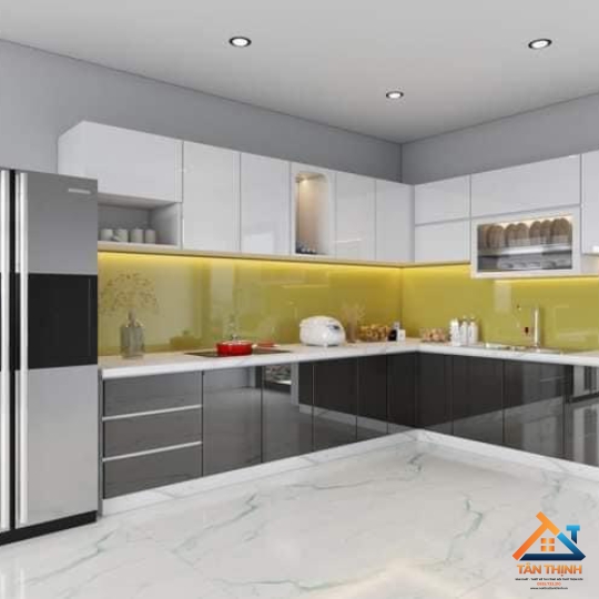 TỦ BẾP THIẾT KẾ HIỆN ĐẠI MẪU MÀU TRẮNG TT03