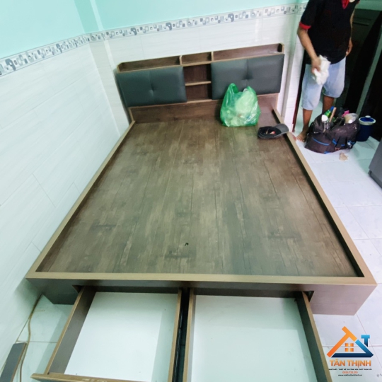 GIƯỜNG NGỦ GỖ MDF MẪU MỚI MÀU SANG NT-702