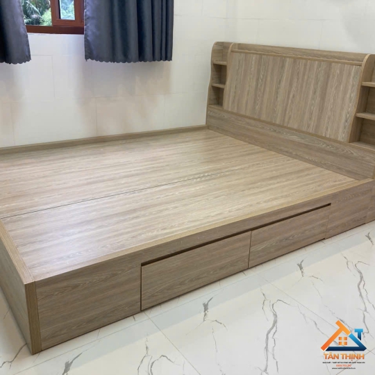 GIƯỜNG NGỦ GỖ MDF MẪU ĐẸP CÓ HỘC ĐỰNG ĐỒ